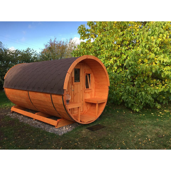 Scandanavian Barrel Sauna with Porch